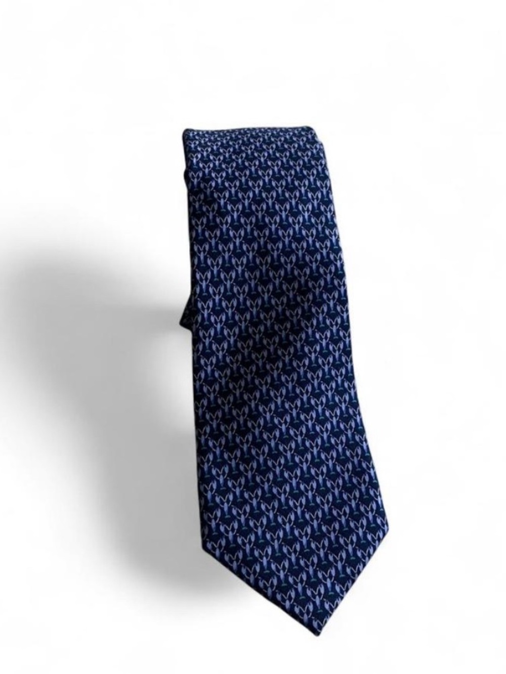 Tommy Hilfigher blue silk formal lobster tie necktie navy blue wedding
